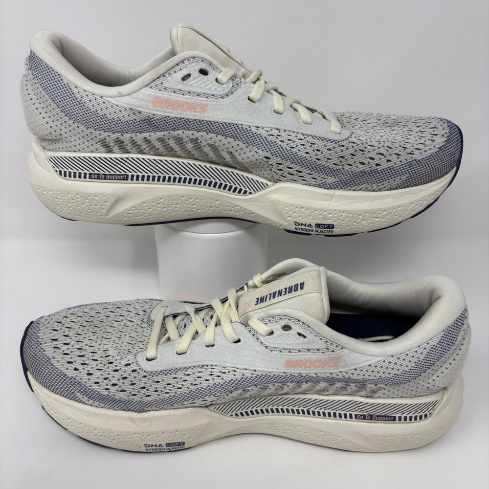 Brooks Adrenaline GTS 24 Womens Size 10 Grey Blue Peach Athletic Running Shoes - Picture 3 of 8